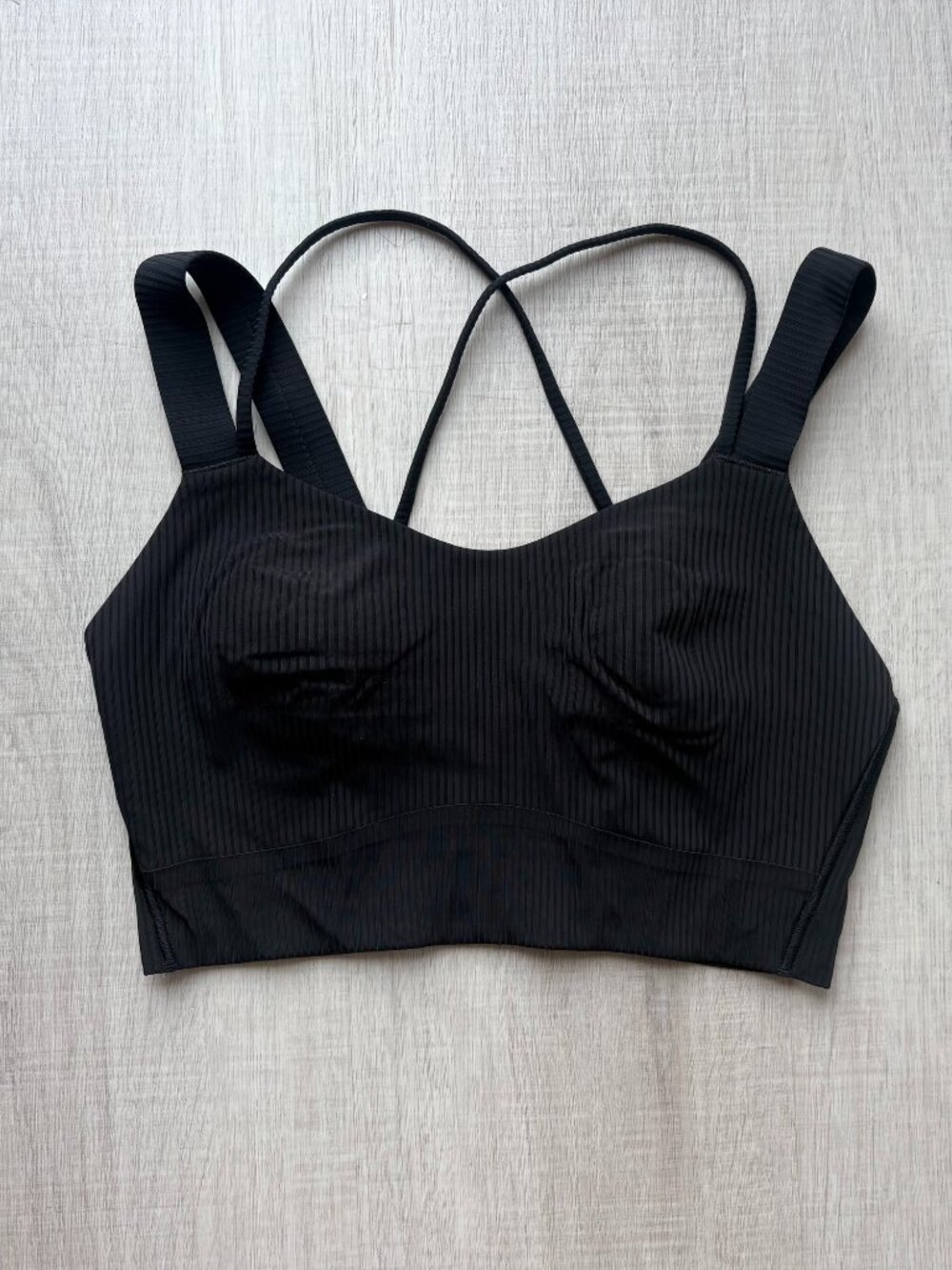 Lululemon Like a Cloud Ribbed Longline Bra D/DD Cup - Women 4 - Black
